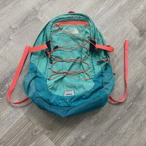 The North Face Borealis Backpack Blue With Orange Trim 3 Pocket